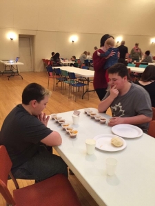 Some of the boys trying out the chili entries